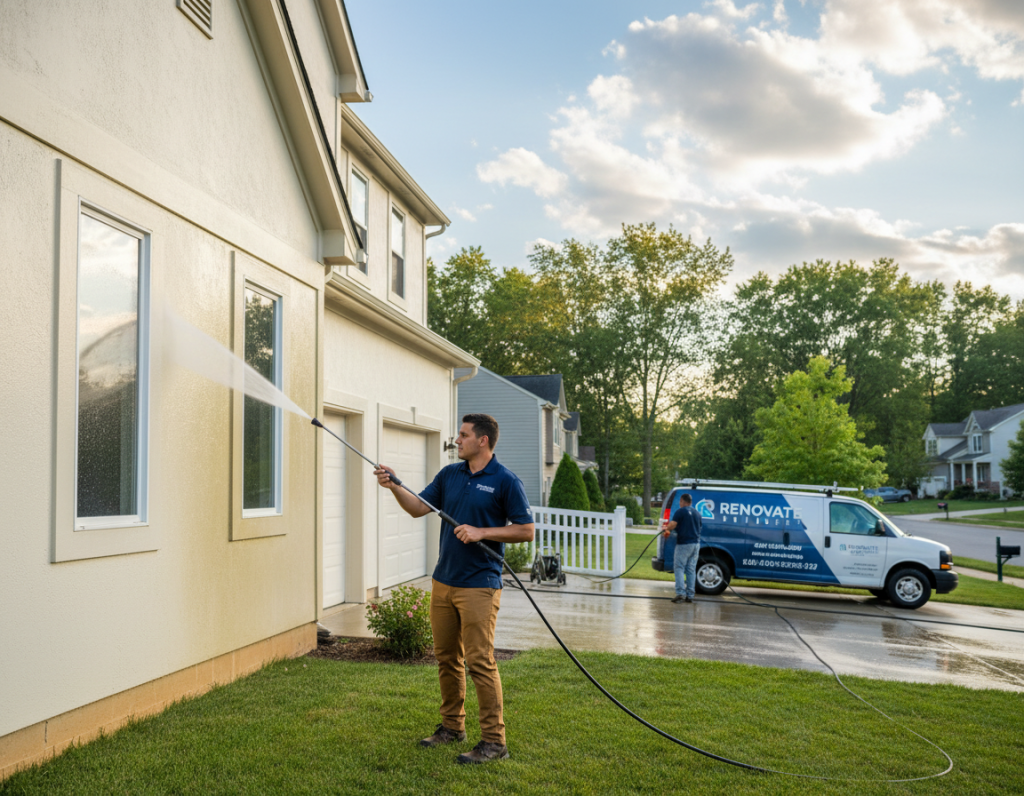 Pressure Washing Metal Fencing in Hilliard